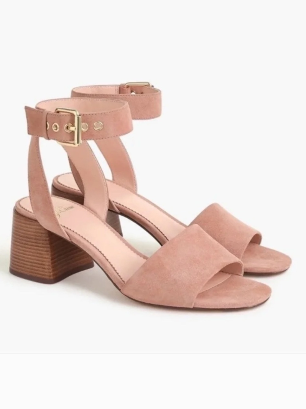 J. Crew Penny Ankle-Strap Sandals in Frosted Taupe Suede Sz 9.5